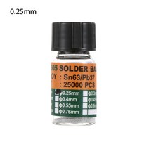 25000 개/병 0.2-0.65mm BGA 리볼링 볼, 0.25mm