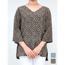 홍승애풍기인견 40%세일 / 인견 블라우스 / 와당 블라우스(밤색 파랑)