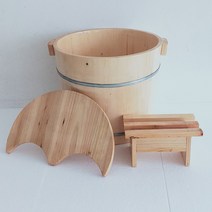 편백나무 족욕통 발 족욕기 가정용 원목족탕기 심신, 30CM족욕통+덮개+의자