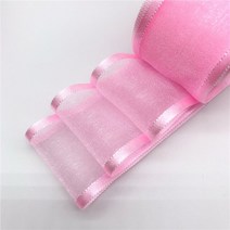 DIY 리본공예 헤어악세사리 헤어핀 헤어밴드 머리핀 헤어 장식 리본 넓은 오간자 리본 활 웨딩 크리스마스, 한개옵션1, 07 Pink