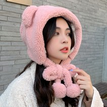 소비르 귀여운 곰돌이 털 기모 후리스 플리스 모자