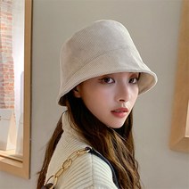루브 봄 여성 버킷햇 골덴 모자 데일리템 벙거지모자
