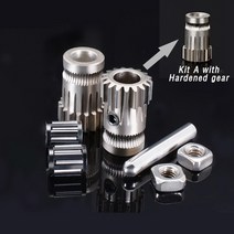 3D프린트 노즐 프린트쿨링팬 쿨러 용품 듀얼 드라이브 기어 압출기 키트 Prusa i3 3D 프린터 용 복제 된 Btech 사용 Mini Bowden Extrusion Ender, 03 Hardened gear kit