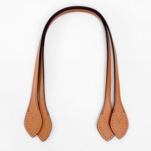 퀼트여왕 나뭇잎 소가죽 핸들 한쌍 60cm, 카멜