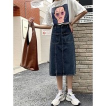 데님스커트 청치마 데님롱스커트 학생 시원한 제주도 직장인 오피스룩 첫직장