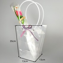 투명쇼핑백 투명 화분 쇼핑백 5장-비닐 꽃 플라워 사각 선물 포장 비닐백, 투명 사다리꼴 비닐 쇼핑백