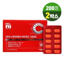 일동제약 마이니 면역 비타민C 1000mg 아연 활력에너지 비타민B군 식약처인증 건강기능식품 대용량, 2개, 200정