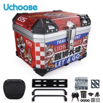 오토바이 배달통 탑박스 가방 45L 테일 박스 범용 R1200GS R1250GS F800GS F850GS G310gs F750gs 탑 리어 수하물 도구 꼬리 상자 대용량, Red Lion