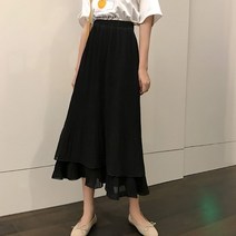 오노마 오노마 ONM 심플 밴딩 캐쥬얼 활동성좋은 하늘하늘 쉬폰 롱스커트 (9617842)
