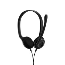 Sennheiser PC 5 챗 - 인터넷 통신 E-러닝 및 게임용 헤드셋 소음 제거 마이크 캐주얼 게임 경량 높은 편안함 미니멀리즘 블랙 에포스