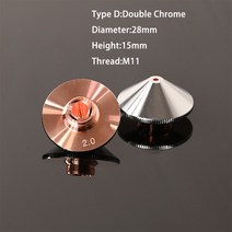 OEM D28 H15 M11 레이저 커팅 노즐 Precitec Procutter 1.0 2.0 Lightcutter WSX PENTA 파이버 헤드 노즐, 01 A-Single Chrome_08 2.5