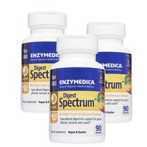 엔자이메디카 아밀라제 프로테아제 리파제 셀룰라제 엔자임 다이제스트 스펙트럼 90 캡슐 Enzymedica Digest Spectrum, 3개