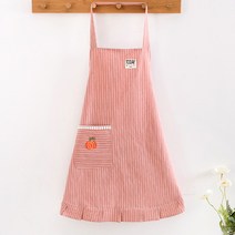 DFMEI 꽃집 심플 작고 상큼한 워싱 면 마전원예 앞치마 나시식 미술 유화 예술가용 작업복종하다, 핑크호박H-288