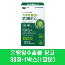 은행잎추출물 징코 플러스 기억력 혈행개선 영양제 플라보놀배당체 나이아신 판토텐산 비타민B1 B2 B6 아연 노인 부모님 수험생, 1박스