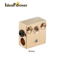 히터 블록 E3D V5 V6 MK7 MK8 MK2 MK10 Volcano PT100 CR10 2 IN 1 OUT 알루미늄/황동 3D 프린터 압출기 Hotend J 헤드 용 개, CR10 Brass