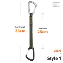 XINDA 암벽 등반 퀵 드로우 슬링 전문 안전 잠금 익스텐더 Carabiner Mountaineer Outdoor Protect Kits, 33cm Style 1