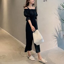 점프수트 여성 스타일리쉬 오픈숄더 밴딩 와이드 나시 30대 20대 여름 팬츠 옐로우 휴양지