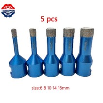 유압 천공기 펀칭기 5 pcs 건조 다이아몬드 드릴 비트 구멍 오프너 납땜 세라믹 타일, 푸른
