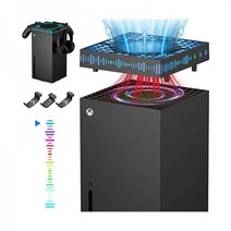 Xbox Series X용 냉각 팬 3개의 후크 먼지 필터 Cooget 3 속도 조절식 RGB 쿨러 시스템 X 액세서리용 상단 저소음 USB 케이블