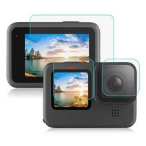GoPro Hero 10/ 9 용 Air Armor Anti-fall 케이스 검정색 투명 TPU 내충격 하우징 커버 강화 유리 스크린 필름 gopro 10, 보호 필름, 고프로 히어로 10 9