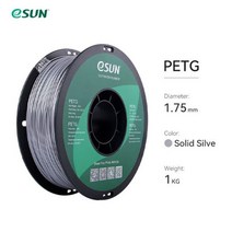 3D프린터 DIY FDM프린터 ESUN PETG 필라멘트 1.75mm 3D 프린터 정확도/- 용 1KG 2.2LBS 스풀 3D 인쇄 재료, 19 Solid Silver