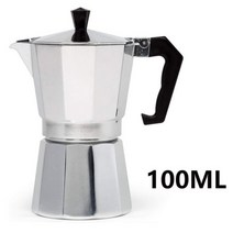 Moka Pot 이탈리아 커피 머신 에스프레소 알루미늄 게이저 커피 메이커 주전자 라떼 스토브 클래식 커피 용, 02 100ML