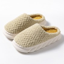 가을겨울 뽀글이 면 슬리퍼 여실내 가정용 미끄럼방지 바닥 통굽 보온 산후조리