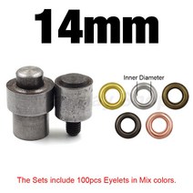 가죽 핸드프레스 각인기 가죽공예 도장 다이어리 100 개 3-14mm 구멍 그로멧 설치 금형 프레스 다이 도구, 10 14mm, 10 14mm