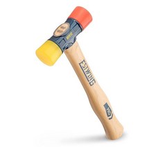 Estwing - DFH-12 고무 망치 - 340.2g(12온스) 양면 망치 소프트/하드 팁 및 히코리 나무 손잡이 - 블랙 레드 옐로우 155547, Hammer