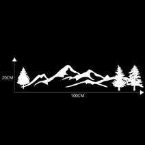 뜨거운 판매 150cm RV 스티커 트리 데칼 산악 장면 자동차 숲 비닐 그래픽 키트 캠핑 트레일러 액세서리, 1pc White 100x20CM, 07 1pc White 100x20CM