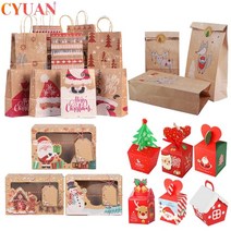 크리스마스 트리 파티 장식 메리 선물 가방 xmas tree 플라스틱 포장 가방 눈송이 사탕 상자 새해 2022 호의 가방 노엘, 5pcs 크리스마스 가방 l
