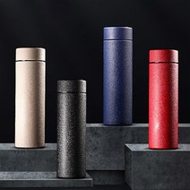 스마트 터치 온도계 텀블러 400ml/슬림 텀블러 이중스텐 보온병 보온보냉 온도표시 분유, 베이지