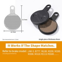 1 쌍의 수지 자전거 브레이크 패드는 shimano sram avid hayes 및 기타 디스크 브레이크에 사용됩니다., 853