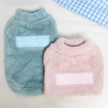 도그파라다이스 강아지겨울옷 보아털 슈크림 티셔츠 후리스 수면잠옷 S-2XL, 핑크 보아털