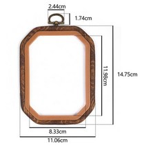십자수틀 좌식 프랑스 원형 사각 수틀 나무 공예 크로스 전통, 직사각형 11x15cm