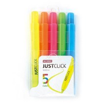 모리스 저스트클릭 형광펜 M2 5종 세트, Yellow, Orange, Pink, Yellow Green, Sky blue, 1세트