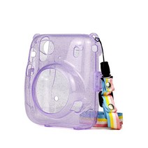 카메라레인커버 Instax Mini 11 용 휴대용 투명 카메라 가방 케이스 방진 보호 커버 및 스트랩 후지 충격 방지, [02] Purple