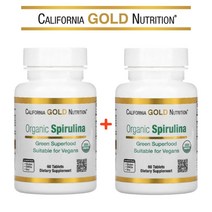 (3팩 기획) 캘리포니아골드뉴트리션 CGN 오가닉 스피루리나 남조류 피코시아닌 Spirulina 60타블렛