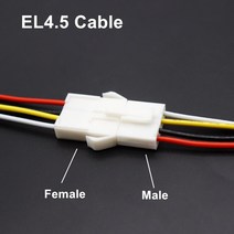 EL4.5 EL - 2 3 4 6 9 P 4.5mm 수 암 커넥터 30cm 케이블 UL 1007 18AWG 와이어 포함, 04 Female 1x4P_01 30cm