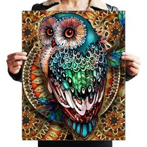 FASEN 보석십자수 DIY 키트 40 x 50 cm, ZSL005진귀한 부엉이
