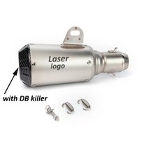 범용 오토바이 배기 테일 파이프 3851mm 슬립 온 머플러 야마하 MT07 Z900 닌자 400 GSR600 SV650 MP3 용 무료 스티커 포함, D-A.k laser and DB