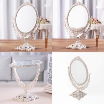 마트498 타원형 회전 탁상거울(19CM) 파우더룸 특이한 화장대 화장수정 여친선물 예쁜거울