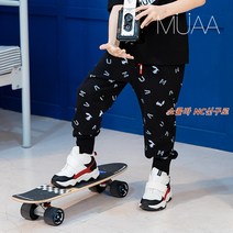 타티네쇼콜라 [타티네쇼콜라-뮤아] 로고프린트트레이닝팬츠 UTKMSP511
