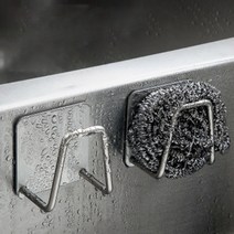 부착식 싱크대용품 씽크대 물빠짐 스텐 화장실 수세미 스테인레스 걸이 걸이대 꽂이 수세미걸이 홀더 거치대, 1개입