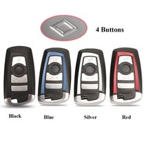 자동차키 스마트키Jinyuqin-스마트 자동차 키 셸 커버 리모트 키리스 케이스 BMW CAS4 F FEM 3 5 7 시리, 02 4 Buttons_02 빨간