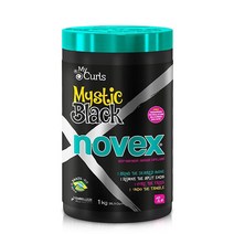 Novex 미스틱 블랙 딥 컨디셔닝 마스크 - 바오밥 오일은 보호 수분 추가 곱슬머리 제어 광택 향상 - 비타민 A C D 및 E 풍부함 - 오메가 3 6 및 9 (1k
