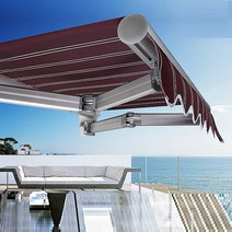 테라스 베란다 어닝 4X2.5m 차양막 접이식 천막 카페 햇빛가리개 그늘막 차광막, 단품, 단품