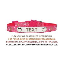 고양이 하네스 목줄 가슴줄 앞섬방지 산책줄 ID 안전 버클 강아지 칼라 조절 가능한 명판 조각 스테인레스 스틸 나일론 새끼 목걸이, S, fish-pink