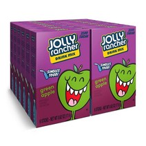 Jolly Rancher 졸리랜처 그린애플 드링크 파우더 믹스 스틱 무설탕 6개입 12팩