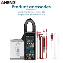 ANENG ST211 디지털 클램프 미터 6000 카운트 멀티 DC/AC 전압 전류 테스터차량앰프 Hz 빅 컬러 스크린 NCV 옴 테스트, 04 Black